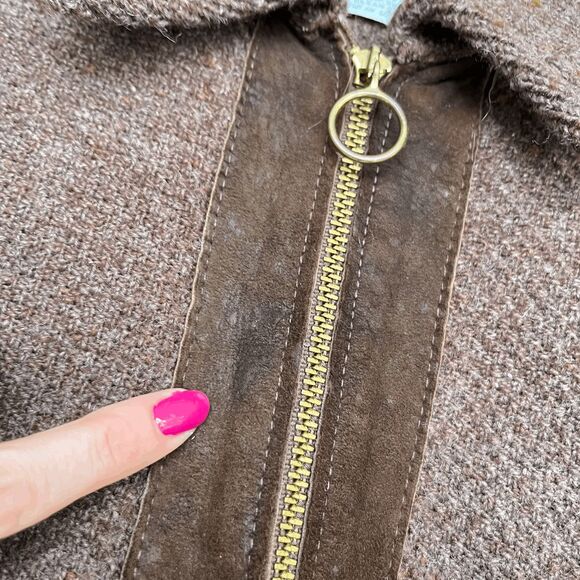 VTG 50s–60s Traverse Bay Woolens Suede Trim Zip Jacket TALON – M - Picture 5 of 10